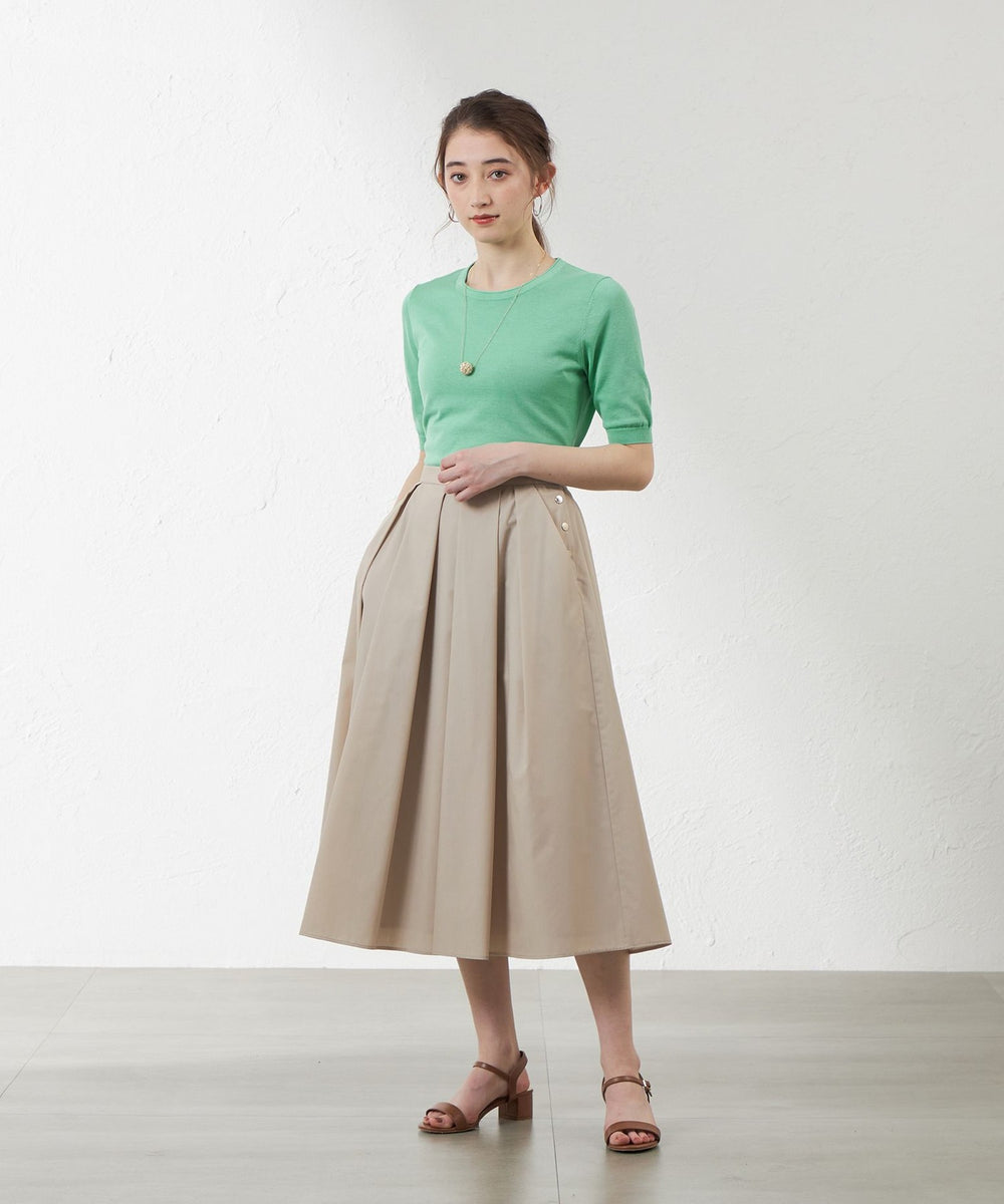 シャンブレー タックフレアスカート(スカート)｜AMACA(アマカ)の