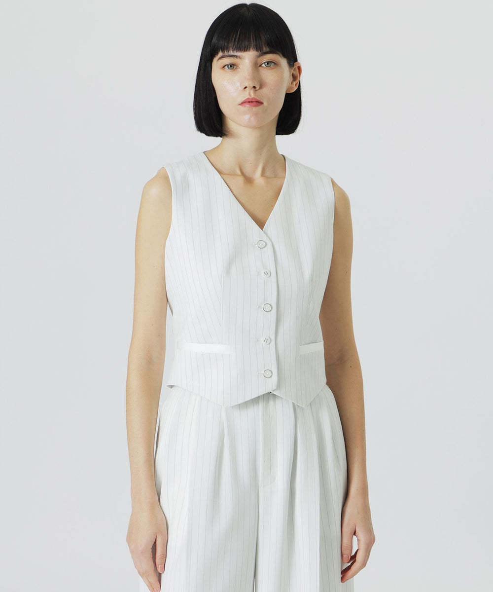 ウォッシャブル/セットアップ対応】ピンストライプベスト(ベスト