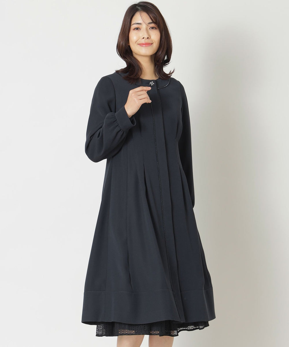 ダブルフェイスサテン ノーカラーコート(コート)｜TO BE CHIC(トゥー