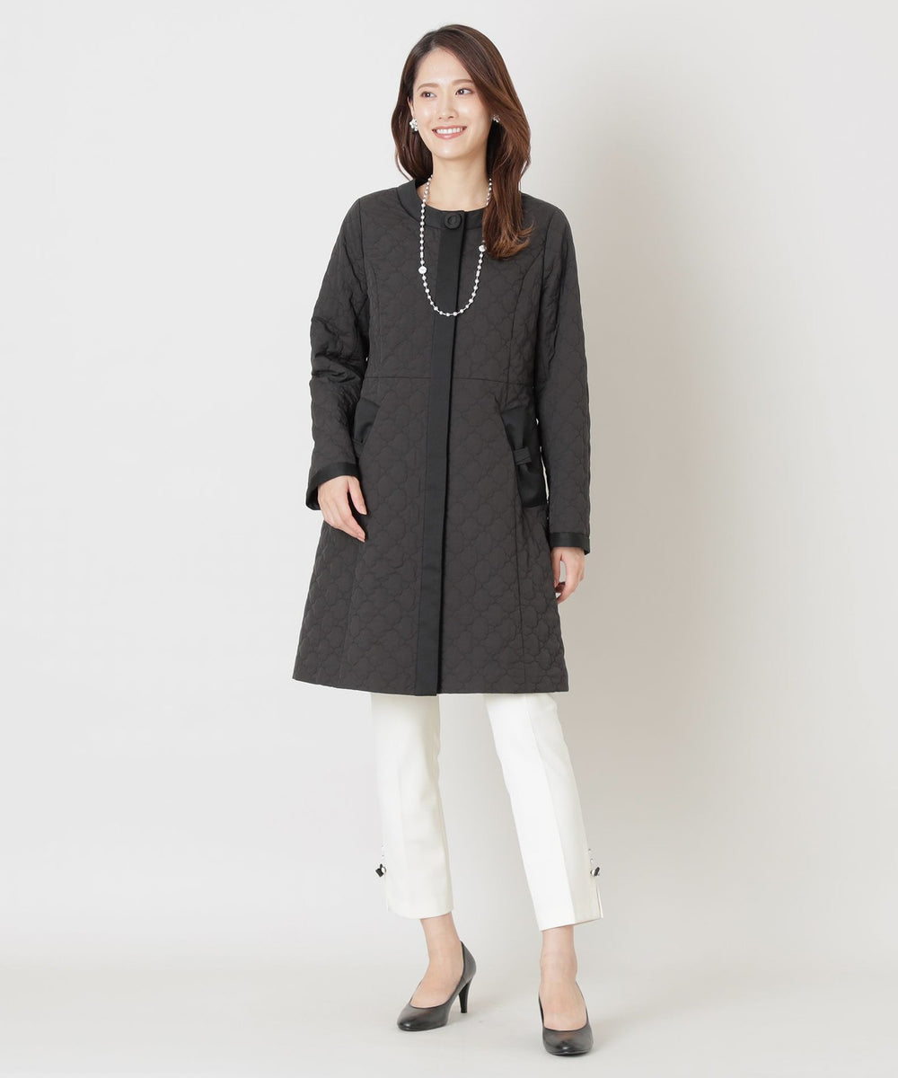 光電子キルティングノーカラー ロングコート(コート)｜TO BE CHIC