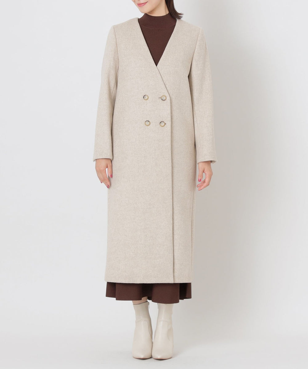 WEB限定】ノーカラーダブルウールコート(コート)｜TO BE CHIC(トゥー