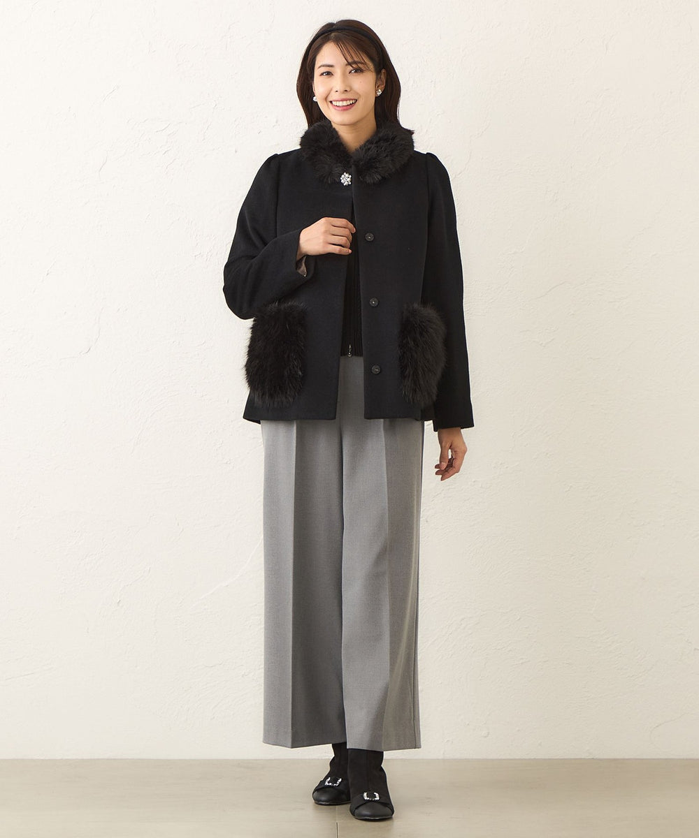 ファーコンビ アンゴラウールコート(コート)｜TO BE CHIC(トゥー ビー