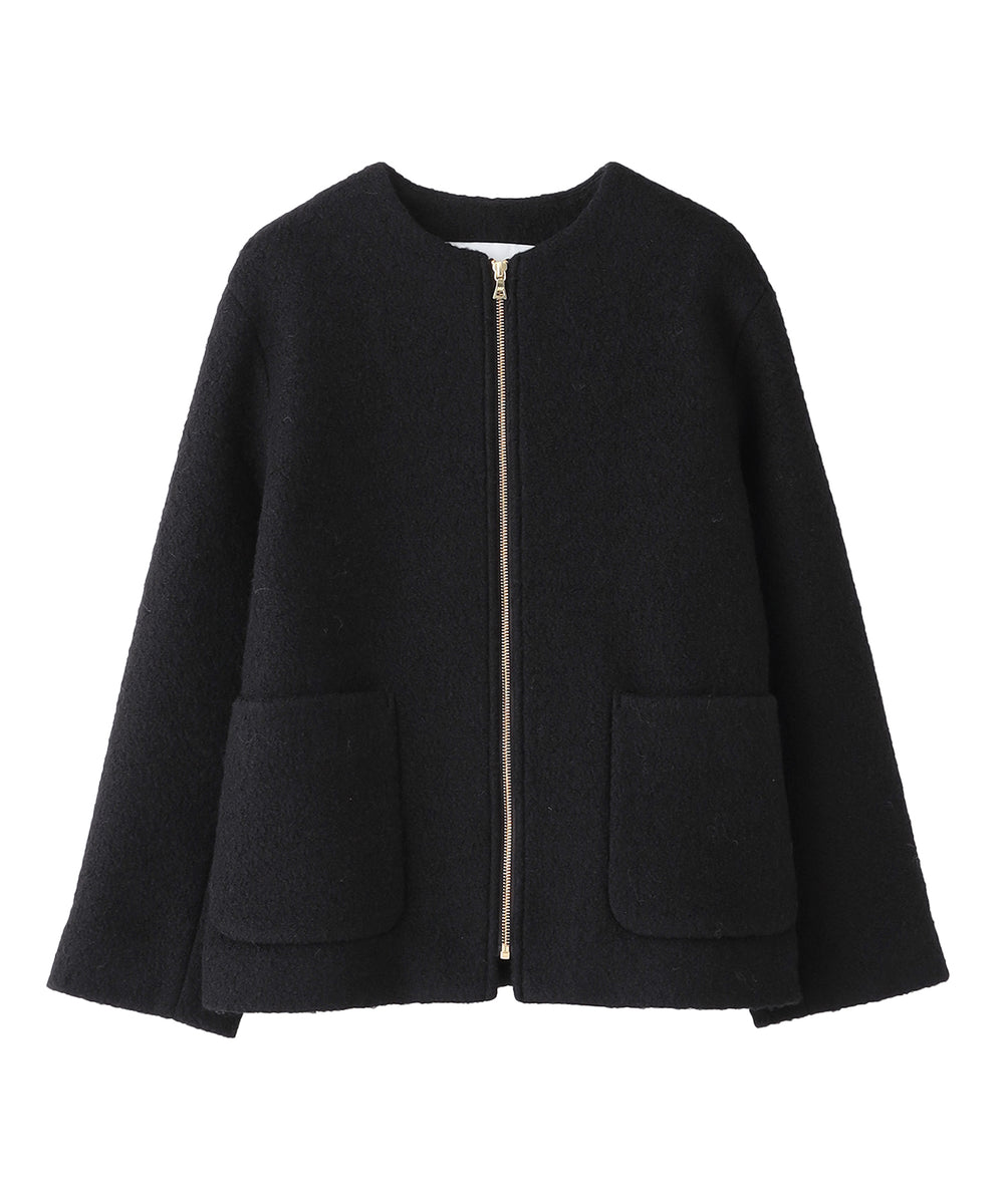 WEB&一部店舗限定】ウールパイルノーカラーショートコート(コート