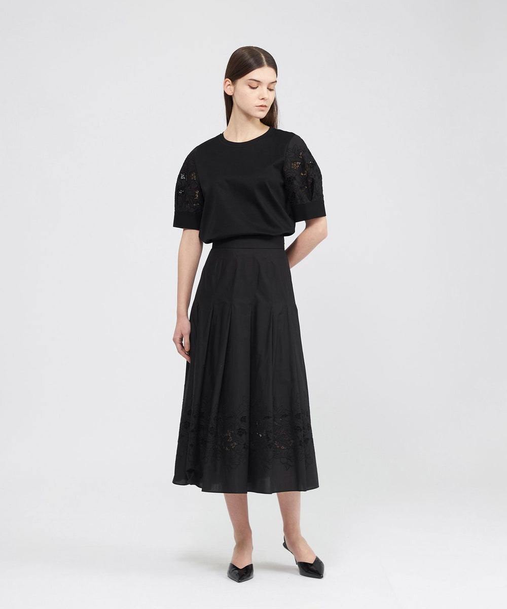 フィオーレエンブロイダリー タックフレアスカート(スカート)｜EPOCA