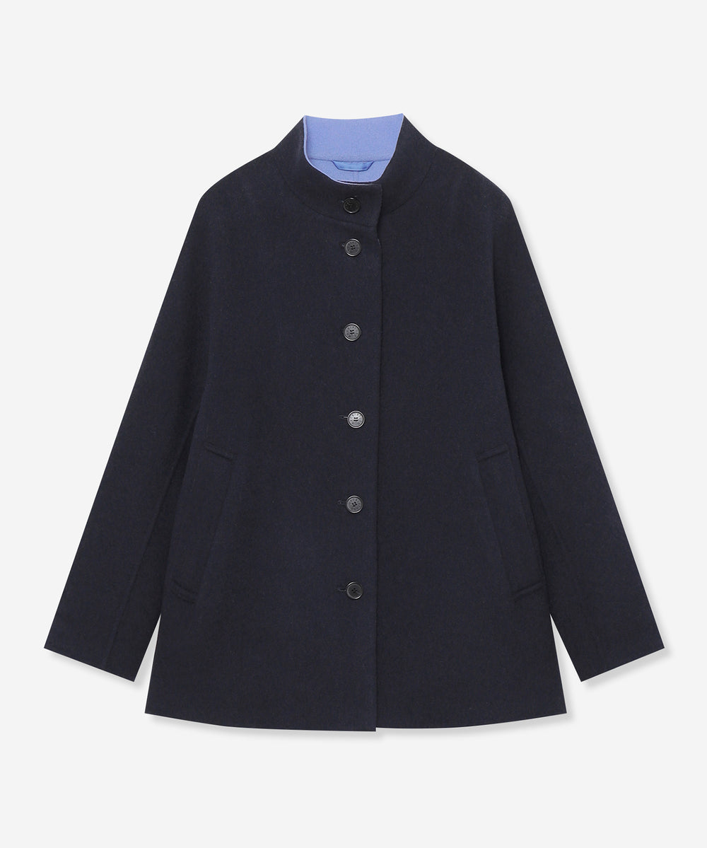 BARNET/バーネット】バイカラーウールリバーコート(コート