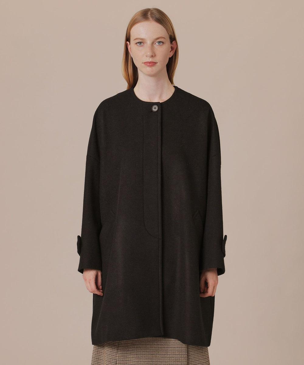 Precious掲載】【ROSLEY/ロズリー】ファインウールメルトンノーカラー