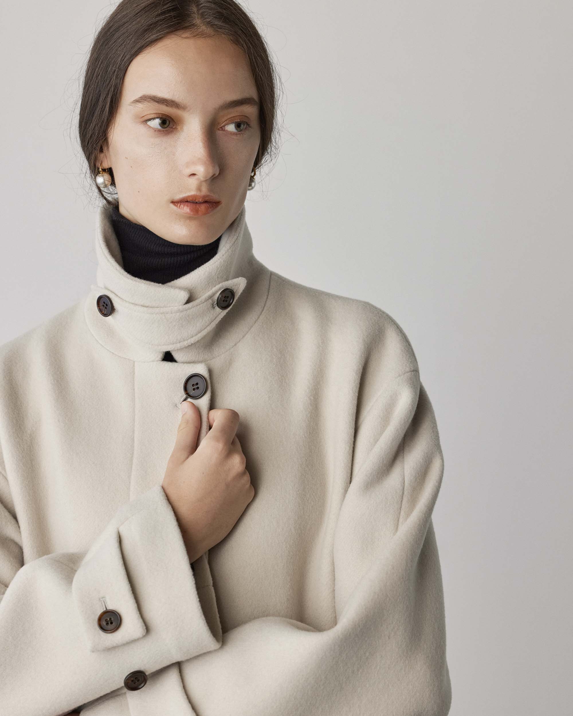 ジーロンラムステンカラーコート - SOÉJU online store｜上質な大人の