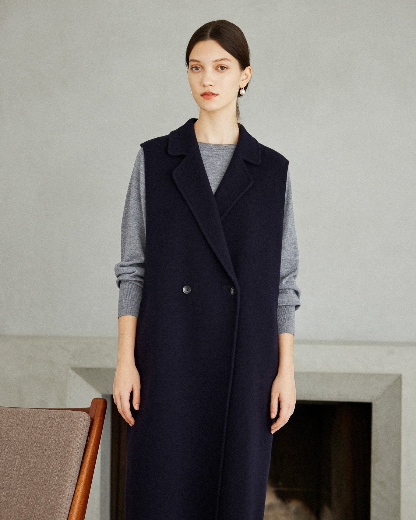 ウールリバーロングジレ - SOÉJU online store｜上質な大人の女性の