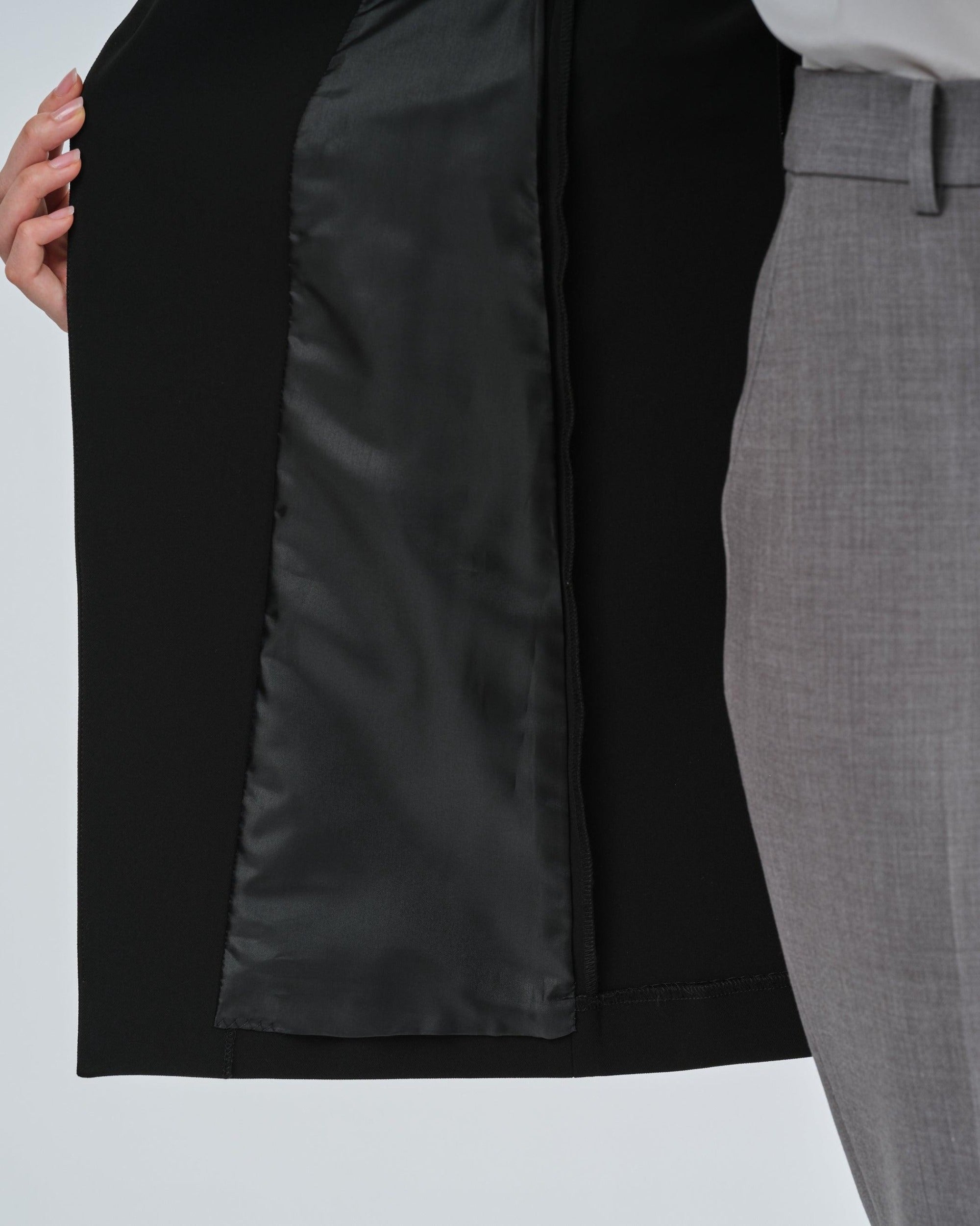 ストレッチファインロングノーカラージャケット - SOÉJU online store