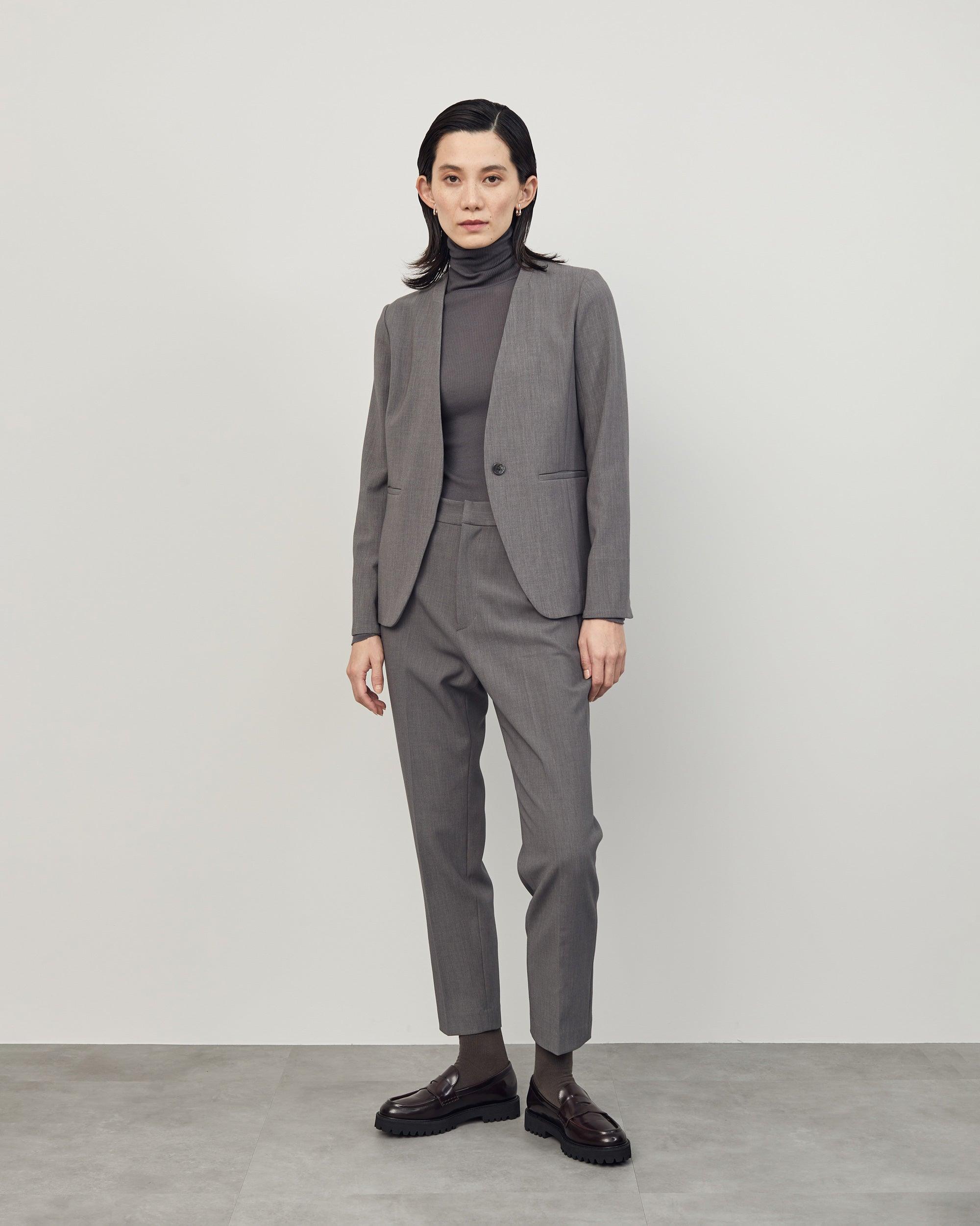 ウールライクノーカラージャケット - SOÉJU online store｜上質な大人