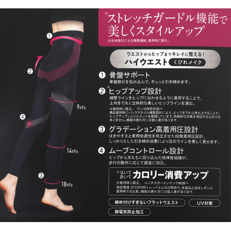 ライザップ レギンス ガードル ハイウエスト 10分丈 レディース M-L・L