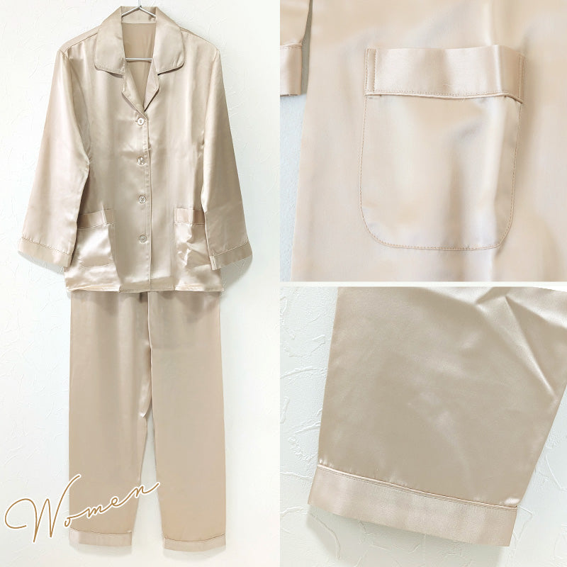 シルク パジャマ レディース 長袖 シルク100％ M～3L レディース