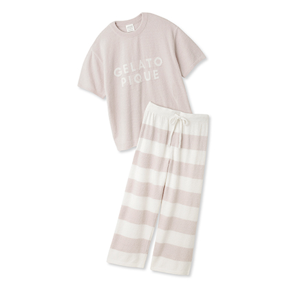 スムーズィーロゴジャガードプルオーバー＆ロングパンツSET(ピンク