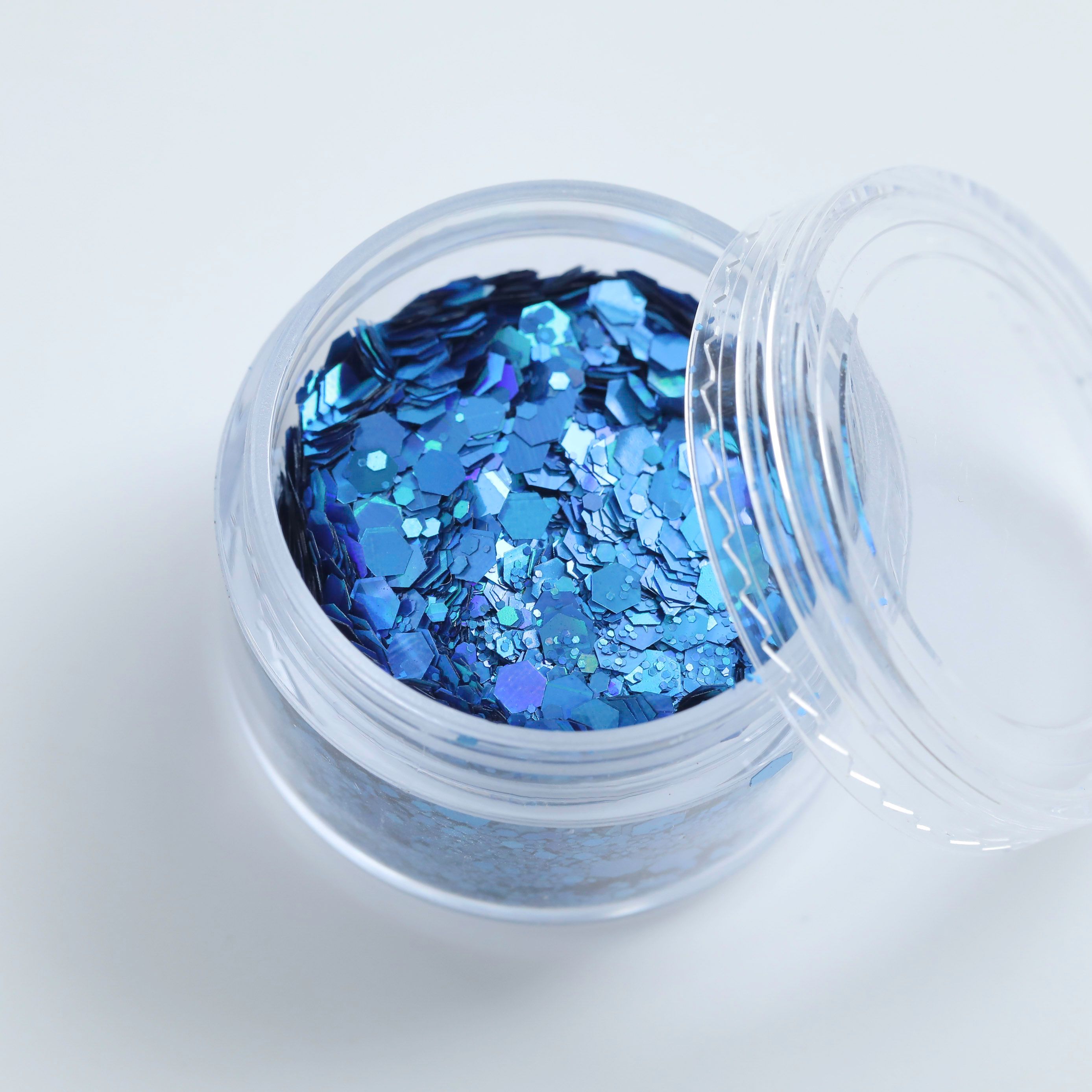 封入材 ホログラム グリッター ラメ ブルー 大容量ケース入り | ク
