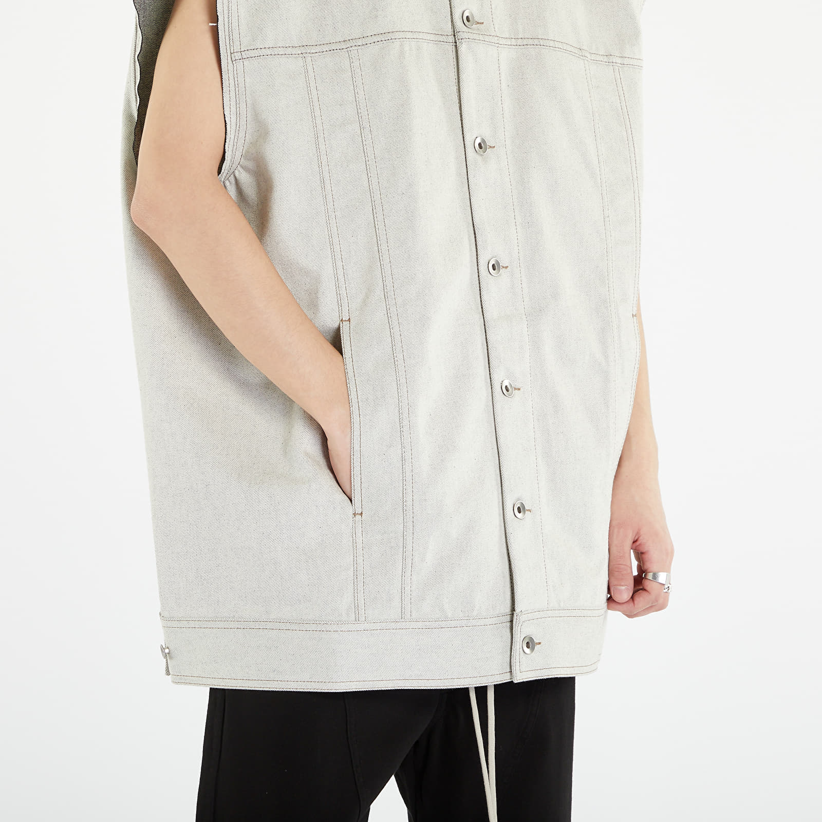Vests Rick Owens DRKSHDW Jumbo Worker Vest Milk Melange (DU01C6762