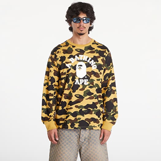 Футболки A BATHING APE 1St Camo College Long Sleeve Tee Yellow