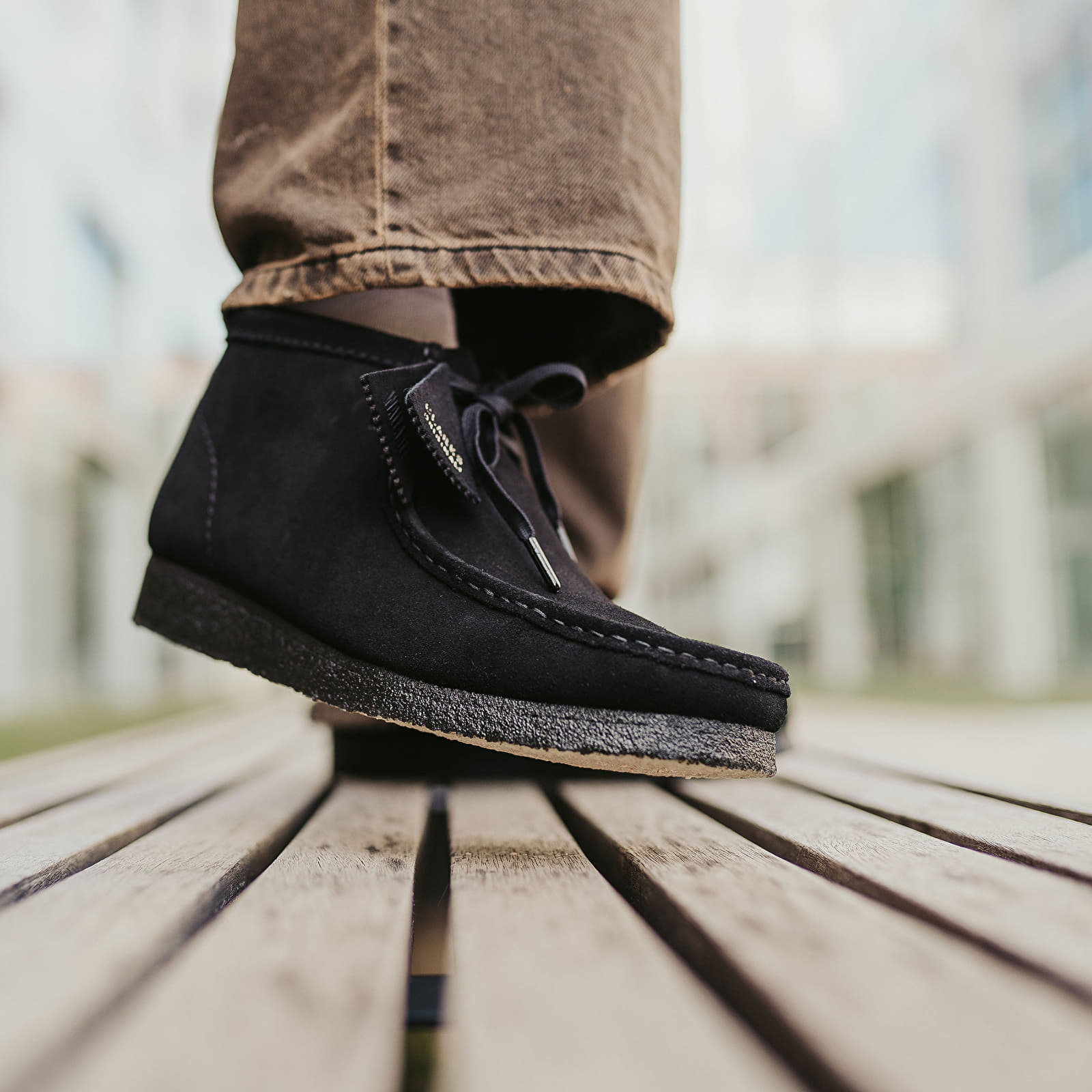 Мужская обувь Clarks Originals Wallabee Boot Black Sde (26155517