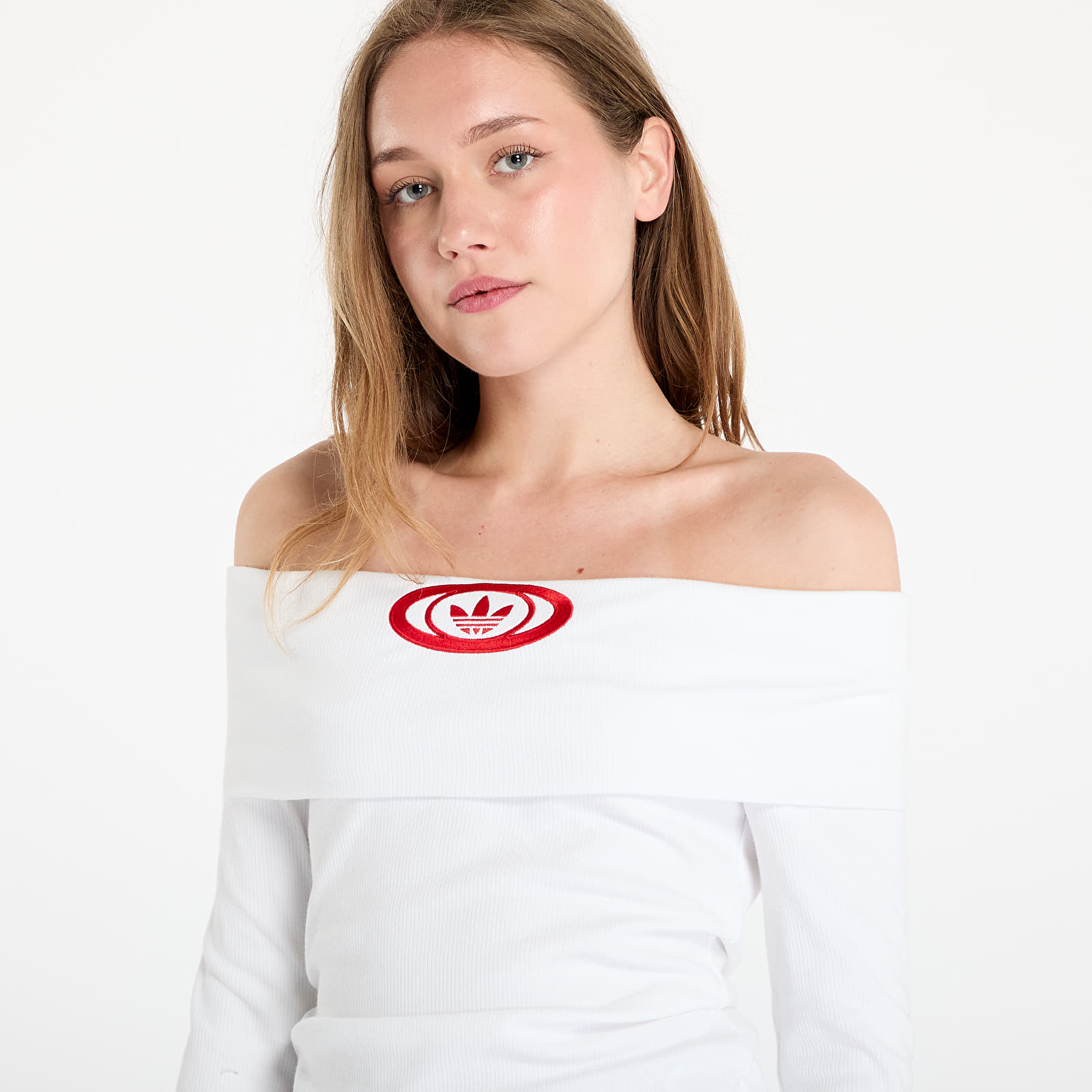 Bluze pentru femei adidas Originals Off Shoulder Top White (KA2691