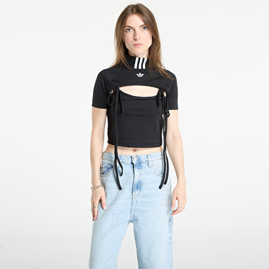 Tank Tops adidas Ribbon Cut Out Crop Top Black (JX2537) | Footshop