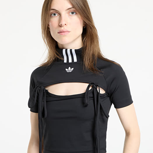 Tank Tops adidas Ribbon Cut Out Crop Top Black (JX2537) | Footshop