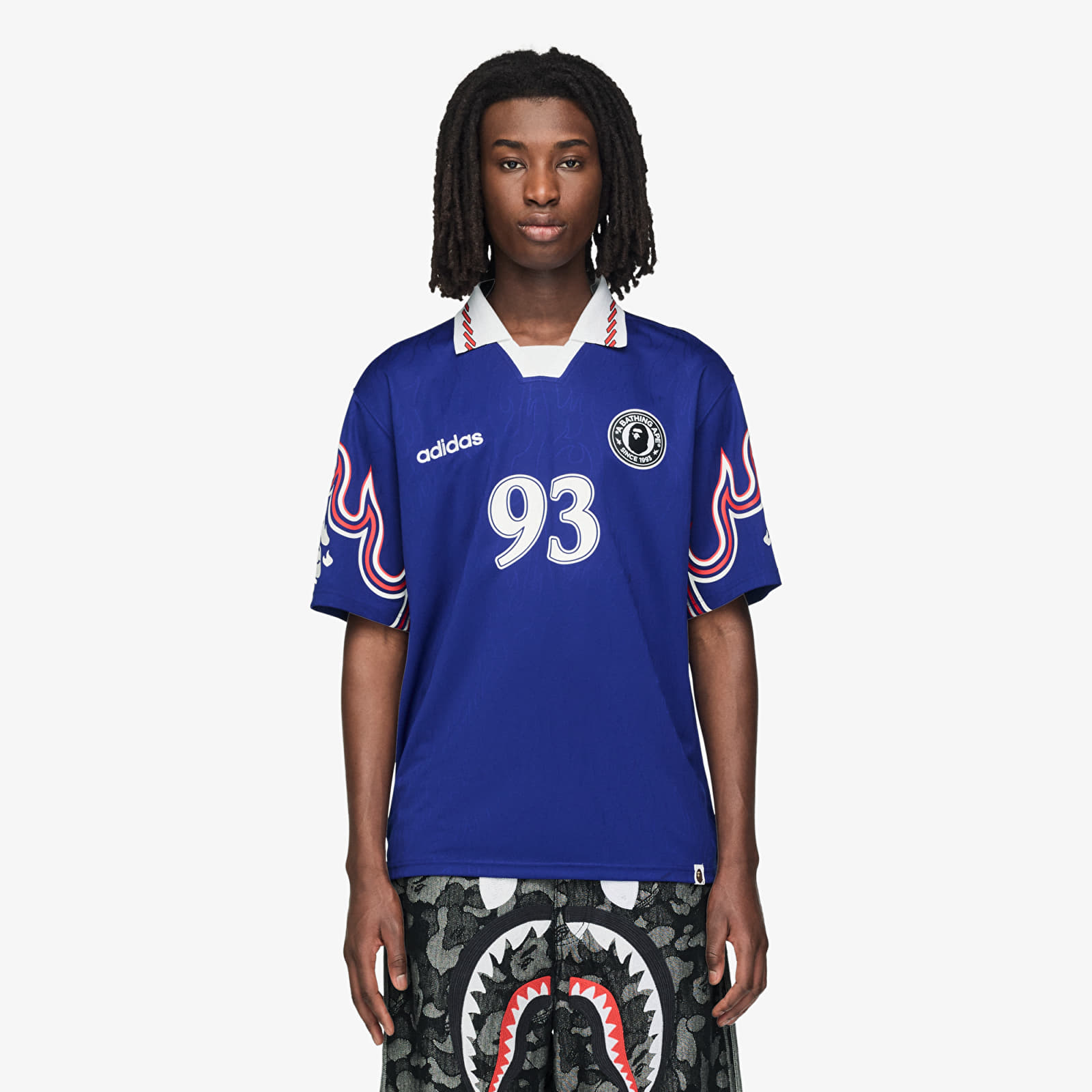 Jerseys adidas x BAPE Ssl Flame Jerse Japblu (KF4914) | Footshop