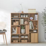 本棚(幅90cm) 省スペース大容量 可動棚で収納をデザインできるブック