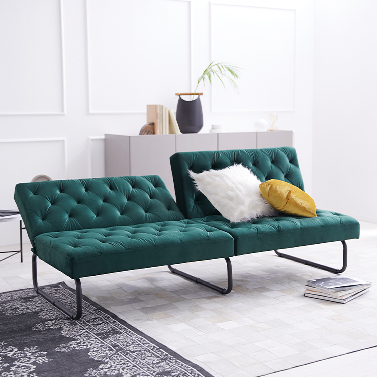 ソファベッド ベルベット調生地使用 スチール脚 [幅179] | 【公式