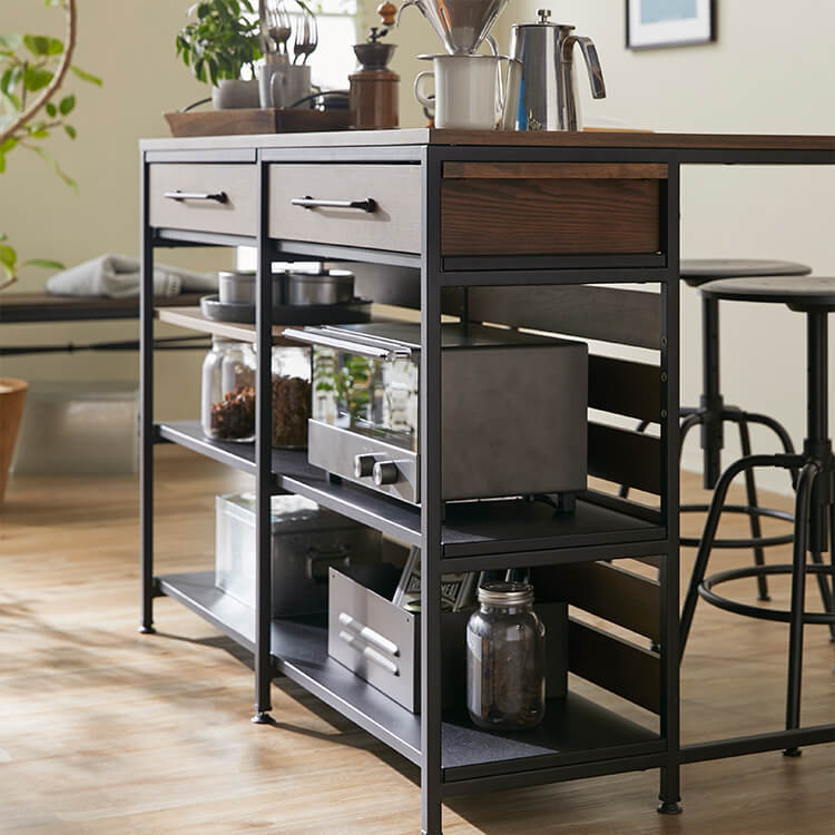 キッチンカウンター キッチン収納 レンジ台 突板 [幅120] | 【公式