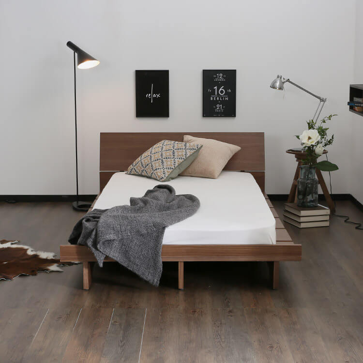 lowya ベッドフレーム セミダブル ウォルナット LOWYA セミダブル