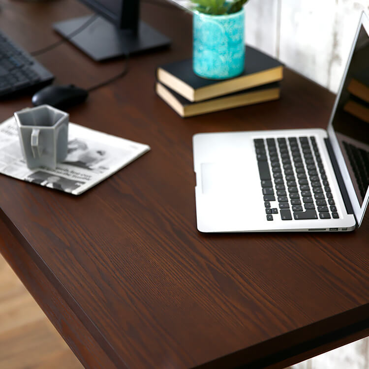 ヴィンテージ風でおしゃれな木製パソコン・ワークデスク(ブラウン)幅