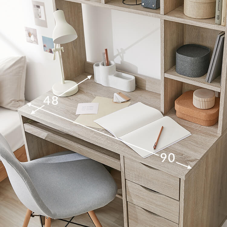 PCデスク 収納付き キーボードスライダー付き 木製 [幅90] | 【公式