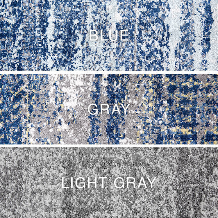 ヴィンテージラグマット（1.5畳：グレー/ブルー）ミックスカラー[130