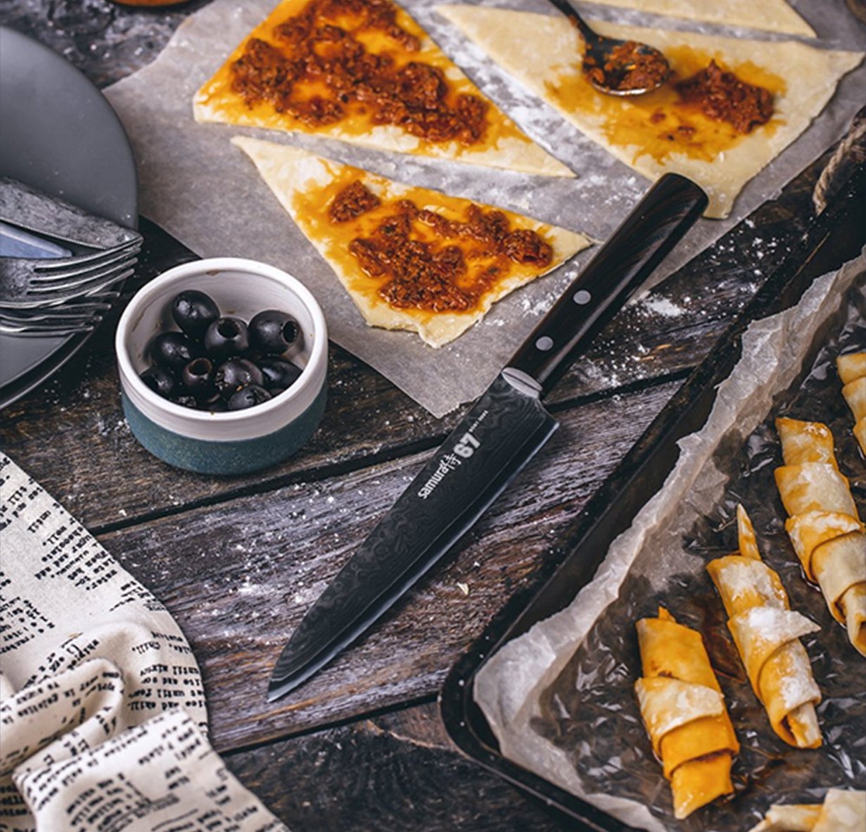 包丁【ダマスカス67シリーズ】シェフ・ユーティリティ・ぺティ(3点