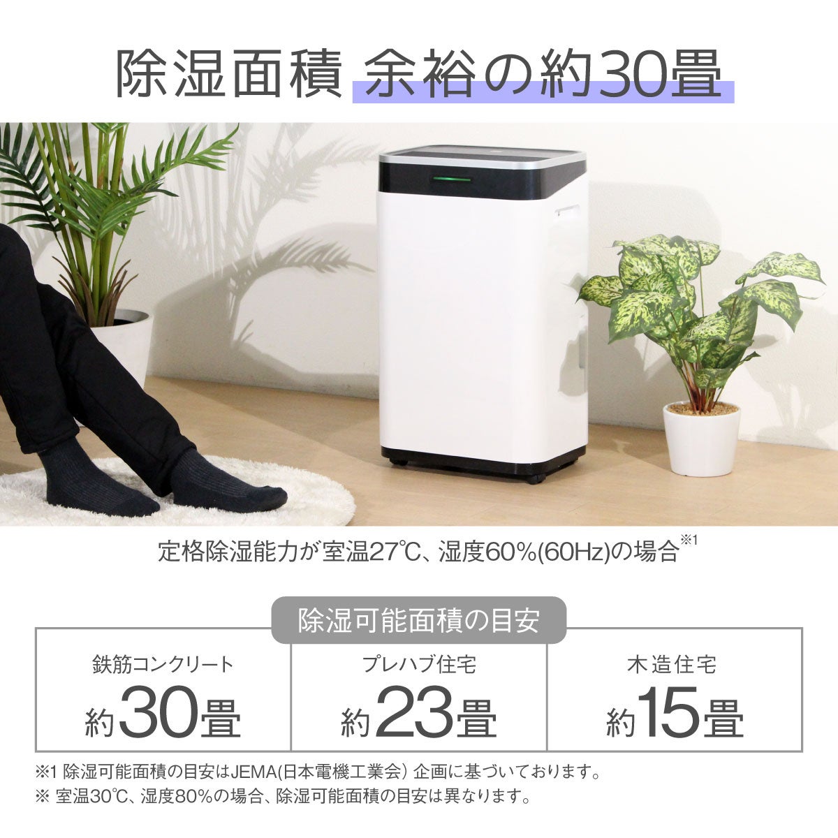 1日最大22L！高効率に部屋中を快適空間へ誘うコンプレッサー式除湿機