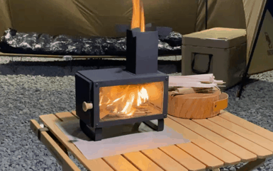 片手で持てる、ミニ薪ストーブ「テーブルエース」｜マクアケ