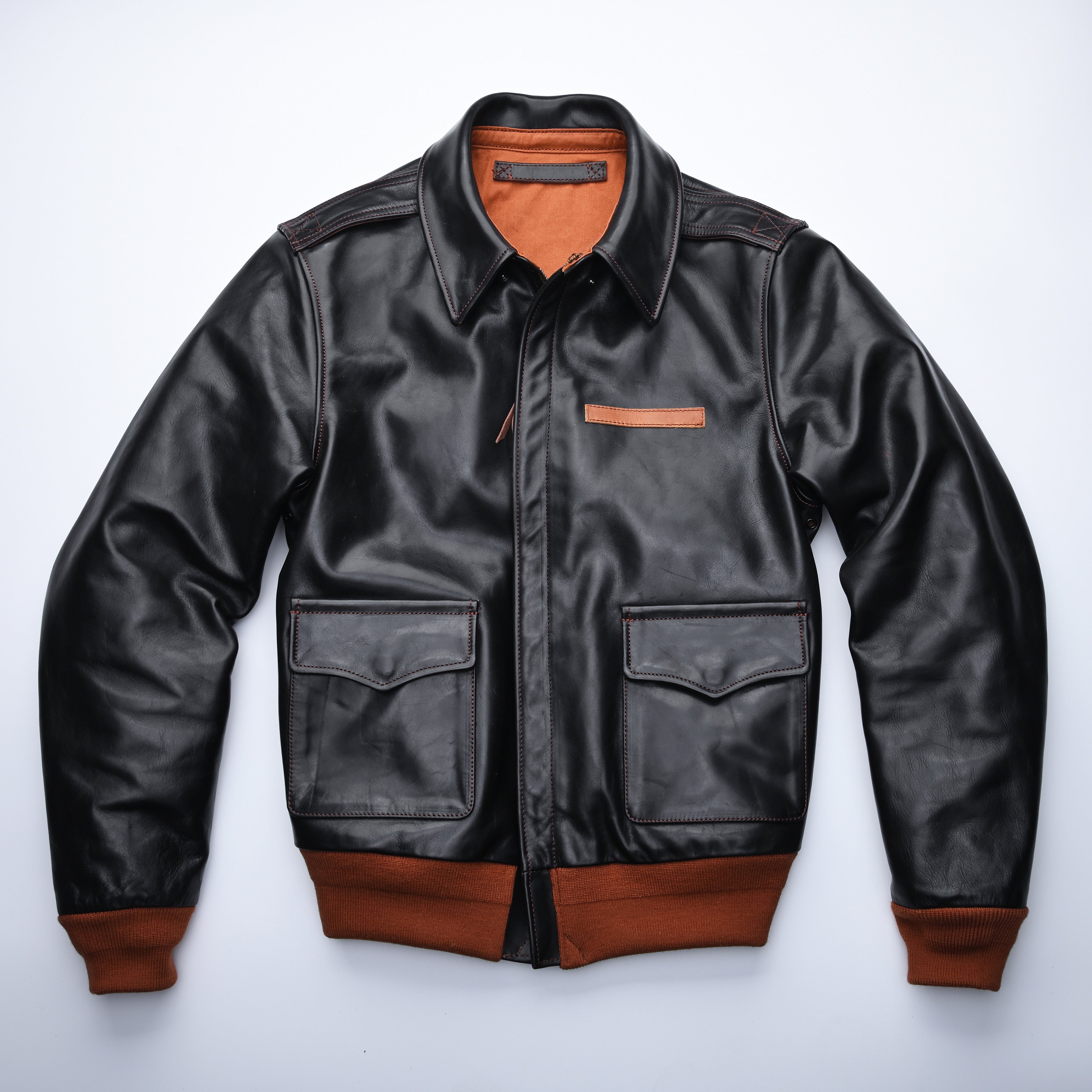 圧倒的に人気の高いフライトジャケットA2・茶芯馬革レザージャケットを