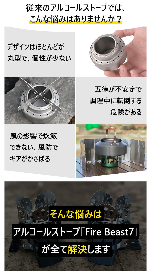 次世代のアルコールストーブ】究極の使いやすさと、抜群の安定性を追求