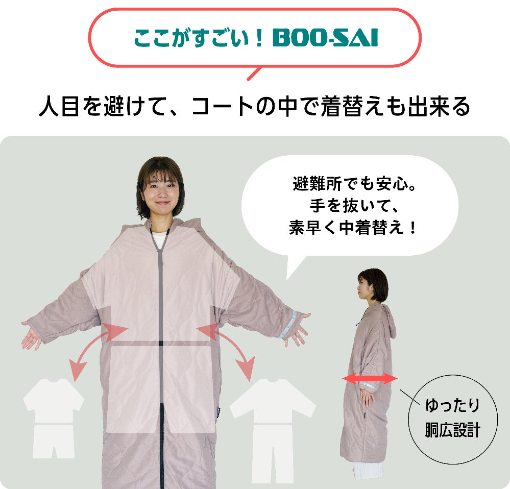 だけ、じゃないBOO-SAI！全てのフェーズに対応した【コート型・防災