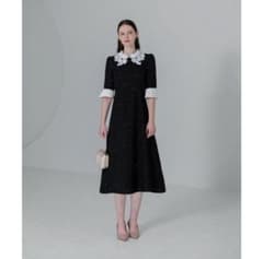 LEJA 花柄レースカラースパンコール刺繍Aラインフレアドレス - メルカリ