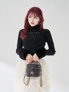 Darich スムースファーリブニットトップス ブラック - メルカリ