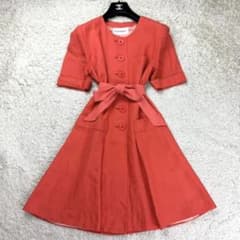 イヴサンローラン ミニワンピース ベルト オレンジ 派手色 archive