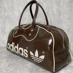 激渋80s vintage adidas エナメル ボストンバック ブラウン】 - メルカリ