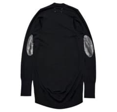 マルジェラ ニットワンピース エルボーパッチ レザーパッチ ブラック