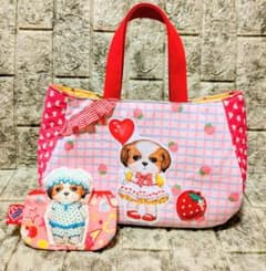 コヤンイサムチョン ラウンドトートバッグ&ファスナーポーチ あんこ