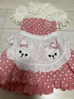 シャーリーテンプル うさぎ エプロン ワンピース 100 - メルカリ