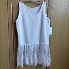 Ade 裾レースタンクトップ ホワイト フリーサイズ - メルカリ