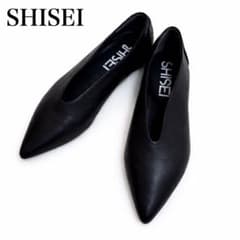 極美品】SHISEI シーセイ パンプス ポインテッドトゥ レザー ブラック