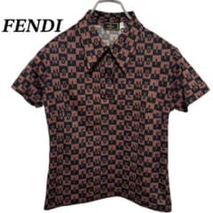 FENDI フェンディ 半袖 ポロシャツ ブランドロゴ 総柄 42 - メルカリ