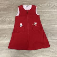 ファミリア ワンピース110cm 赤 前開き ふぁみちゃん さくらんぼ