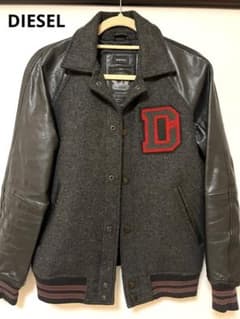 DIESEL スタジャン グレー ウールレザー D刺繍 - メルカリ